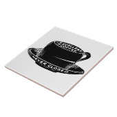 Vintage koffiebord keramisch tegel tegeltje (Zijkant)