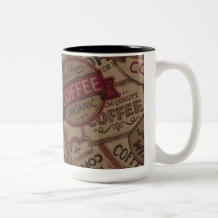 Vintage Koffieetiketten Mok voor collage koffie