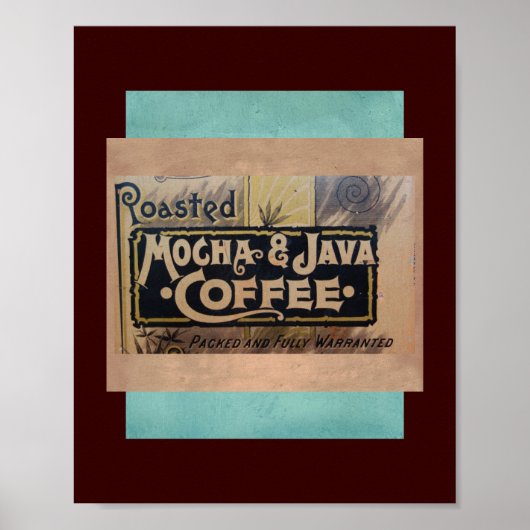 vintage koffiemocha java-etiket poster (Voorkant)