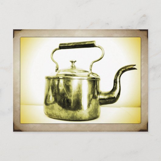 Vintage Koffiepot Briefkaart (Voorkant)