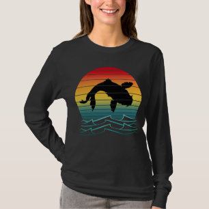 Vintage Koi Vis Zonsondergang Landschap T-shirt