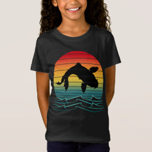 Vintage Koi Vis Zonsondergang Landschap T-shirt