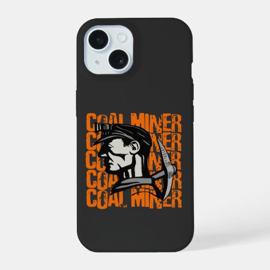 vintage kolenmijnwerker iPhone 15 case (Achterkant)