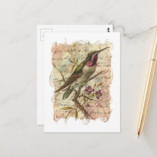 Vintage Kolibrie Collage Briefkaart