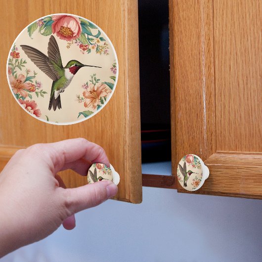 Vintage Kolibrie Keramische Knop