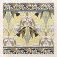 Vintage Kolibrie Orchidee Art Nouveau Patroon