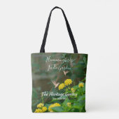 Vintage Kolibrie & Wilde Bloemen Markt Tas (Achterkant)