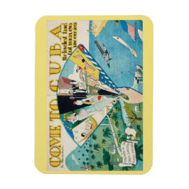 Vintage Kom naar Cuba met reisposter magnet Magneet