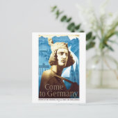 Vintage Kom naar Duitsland Reisposter Briefkaart (Staand voorkant)