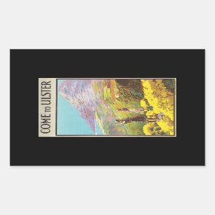 Vintage Kom naar Ulster British Isles Travel Poste Rechthoekige Sticker