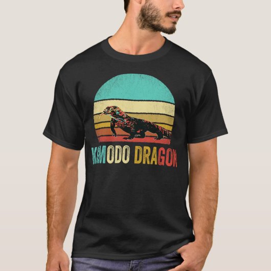 Vintage Komodo Dragon Shirt Sunset (Voorkant)