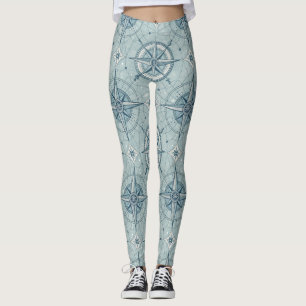 Vintage Kompasroos Patroon Leggings