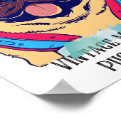 Vintage komt tot koel - Pug goedgekeurd! - Sarcast Poster (Hoek)