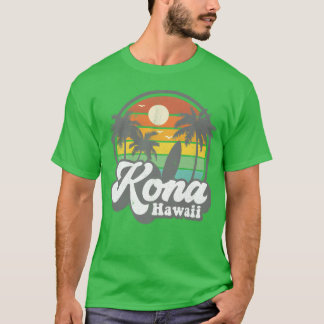 Vintage Kona Beach Hawaï surf Hawaïaanse surfen T-shirt