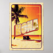Vintage Kona Hawaii - Retro Travel Poster (Voorkant)
