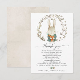 Vintage konijn Baby shower Hartelijk dank Kaart