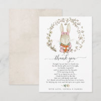 Vintage konijn Baby shower Hartelijk dank