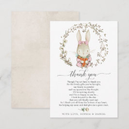 Vintage konijn Baby shower Hartelijk dank Kaart