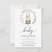 Vintage konijn-Baby shower Kaart (Voorkant)