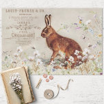 Vintage konijn en wilde bloemen ontkoppelen tissuepapier<br><div class="desc">Mooie  konijnenillustratie met Franse epheera en wilde bloemen. Ideaal voor ontkoppeling,  paasprojecten en lentesprojecten,  junktijdschriften en nog veel meer!</div>