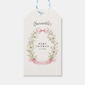 Vintage Konijn Groen Gingham Baby Shower Cadeaulabel (Voorkant)