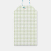 Vintage Konijn Groen Gingham Baby Shower Cadeaulabel (Achterkant)