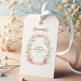 Vintage Konijn Groen Gingham Baby Shower Cadeaulabel