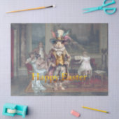 Vintage konijn hoed Happy Pasen Tissuepapier (Craft)