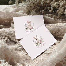 Vintage Konijn Roze Gingham Meisje Baby Shower