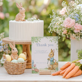 Vintage Konijn Tuin Baby Shower Bedankkaart