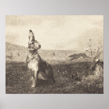 Vintage konijnenafdrukken Poster