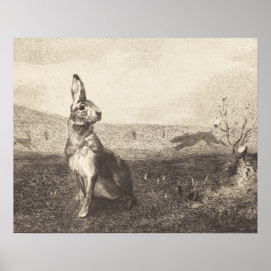 Vintage konijnenafdrukken Poster (Voorkant)
