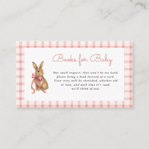 Vintage konijntje meisje baby shower boeken voor b informatiekaartje