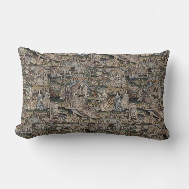 Vintage koningin Esther Tapestry Embroidery Paars Kussen (Voorkant)