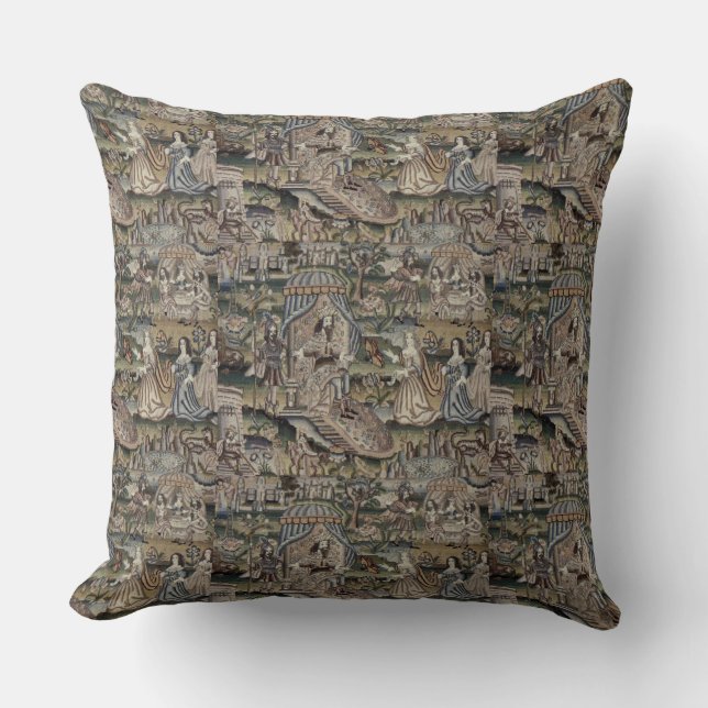 Vintage koningin Esther Tapestry Embroidery Paars Kussen (Voorkant)