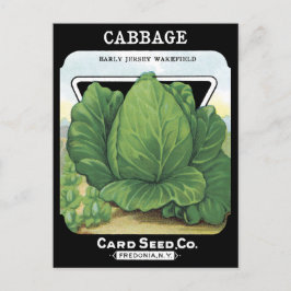 Vintage koolzaad Verpakking Plantgoed Leafy Green Briefkaart