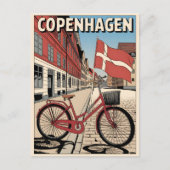 Vintage Kopenhagen Denemarken fiets cadeaus Briefkaart (Voorkant)
