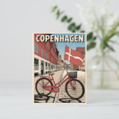 Vintage Kopenhagen Denemarken fiets cadeaus Briefkaart (Staand voorkant)