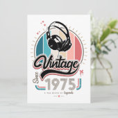 Vintage koptelefoon sinds 1975 kaart (Staand voorkant)