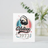 Vintage koptelefoons sinds 1973 briefkaart (Staand voorkant)