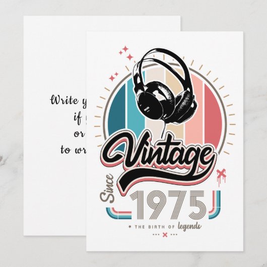 Vintage koptelefoons sinds 1975 kaart (Voorkant / Achterkant)