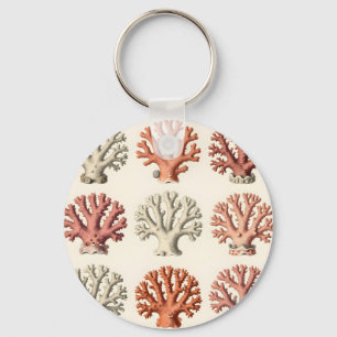 Vintage Koraal Specimens Botanische Mariene Sleutelhanger
