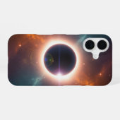 Vintage Kosmische Eclips iPhone 16 Hoesje (Achterkant horizontaal)