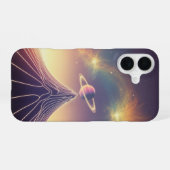 Vintage Kosmische Rand iPhone 16 Hoesje (Achterkant horizontaal)