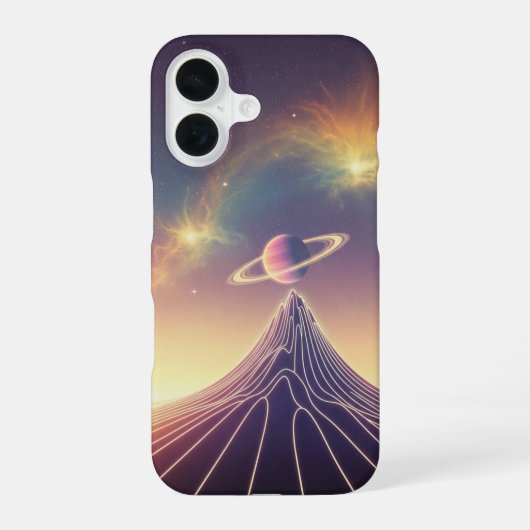 Vintage Kosmische Rand iPhone 16 Hoesje (Achterkant)