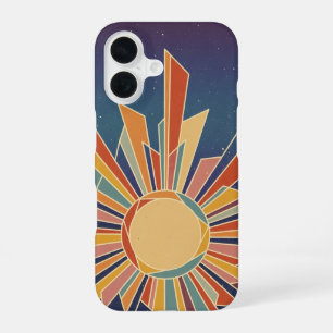 Vintage kosmische straling of vintage geometrische iPhone 16 hoesje