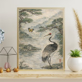 Vintage Kraanvogel Kunst – Japanse Stijl Poster