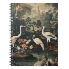 vintage kraanvogels en paleizen in de tropen notitieboek