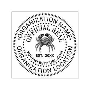 Vintage Krab Officiële Stempel Naam Loc URL Oprich