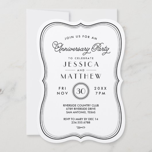 Vintage Kraft Art Deco jubileumfeest Kaart (Voorkant)